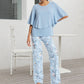 🔥Women’s Printed Pants and Crew Neck Top Set