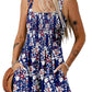 🌺Summer Hot Sale 50% OFF💐Women's Summer Square Neck Sleeveless Loose Casual Short Smocked Romper✨