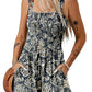 🌺Summer Hot Sale 50% OFF💐Women's Summer Square Neck Sleeveless Loose Casual Short Smocked Romper✨