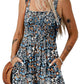 🌺Summer Hot Sale 50% OFF💐Women's Summer Square Neck Sleeveless Loose Casual Short Smocked Romper✨