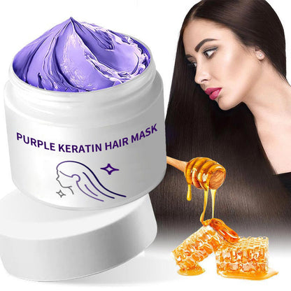 🔥Purple Keratin Hair Mask - Locks Color & Neutralizes Brass & Yellow Tones For Blonde Silver Gray Highlighted Hair