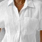 Collar Casual Buttoned Loose Blouse