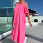 💃Summer New🔥Women's Cold Shoulder Casual Maxi Dress