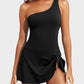 ⛱️ One Shoulder Skirted One Piece Swimsuit