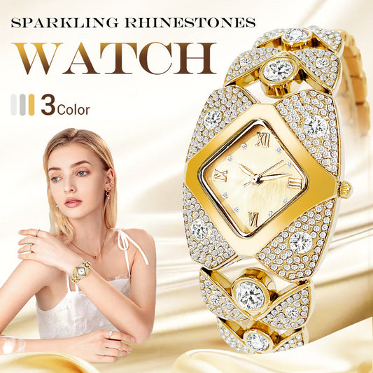 ✨🕰️Women's Retro Quartz Watch with Sparkling Rhinestones