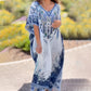 🎉2025 New Products Hot Sale✨V-Neck Boho Print Ruffle Dress