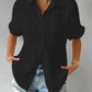 Collar Casual Buttoned Loose Blouse