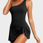 ⛱️ One Shoulder Skirted One Piece Swimsuit
