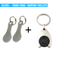 🔑2 Pieces Stainless Steel Shopping Trolley Token Keyrings