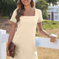 🔥Hot Sale👗Women's Casual Square Neck Pocket Short Sleeve Dress with Pockets💕