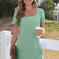 🔥Hot Sale👗Women's Casual Square Neck Pocket Short Sleeve Dress with Pockets💕