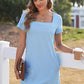 🔥Hot Sale👗Women's Casual Square Neck Pocket Short Sleeve Dress with Pockets💕