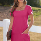 🔥Hot Sale👗Women's Casual Square Neck Pocket Short Sleeve Dress with Pockets💕