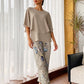 🔥Women’s Printed Pants and Crew Neck Top Set