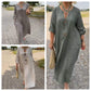 🎁Casual V-neck Cotton and Linen Dress