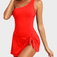 ⛱️ One Shoulder Skirted One Piece Swimsuit