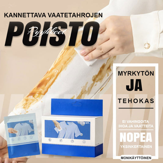 Pousbo® Kannettava vaate tahranpoistopyyhkeet