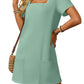 🔥Hot Sale👗Women's Casual Square Neck Pocket Short Sleeve Dress with Pockets💕