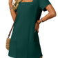 🔥Hot Sale👗Women's Casual Square Neck Pocket Short Sleeve Dress with Pockets💕