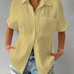 Collar Casual Buttoned Loose Blouse
