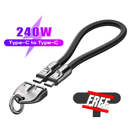 ⏰C to C 240W Charging Cable with Wearable Bracelet Design