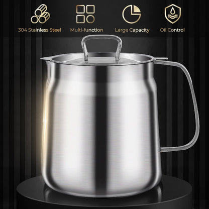 🔥Limited Time Offer 20% off🎊 Large Capacity 304 Stainless Steel Multi-Purpose Oil Filter Container