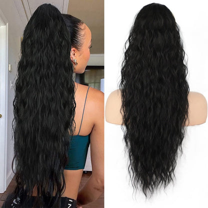 💜 NEW IN 💜Curly Wavy Frizzy Hair Extension with Ponytail