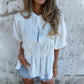 💖 New Year Hot Sale💖Women’s Casual Pleated Round-neck Button Shirt