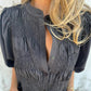 💖 New Year Hot Sale💖Women’s Casual Pleated Round-neck Button Shirt