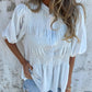 💖 New Year Hot Sale💖Women’s Casual Pleated Round-neck Button Shirt