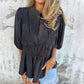 💖 New Year Hot Sale💖Women’s Casual Pleated Round-neck Button Shirt