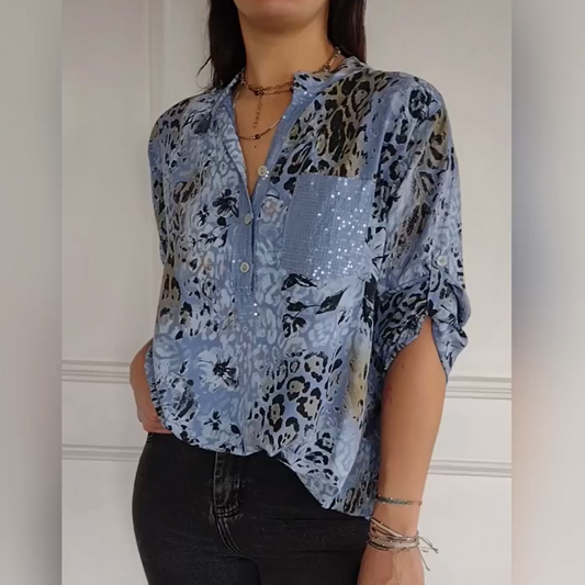 🔥HOT SALE 40% OFF🔥Women's Casual Half Button Printed Shirt