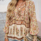 Women's Fashion Printed v-Neck Long Sleeve Shirt
