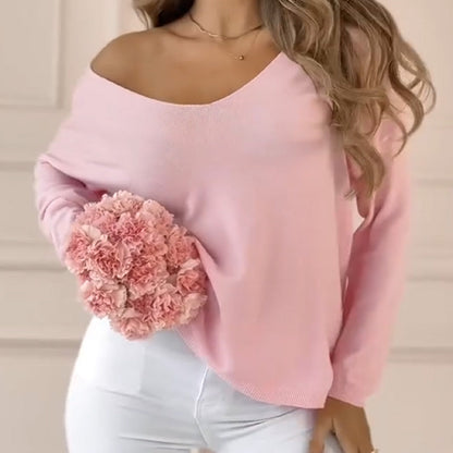 Women's Loose Off Shoulder Long Sleeve Top