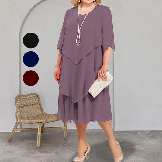 💃Plus Size Layered Midi Dress🔥