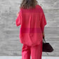 Women's Loose Fit Top & Pants 2-Piece Set