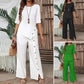 ⏳Time-limited Special⏰Women's Irregular Hem Top & Wide Leg Pants (2 Piece Set)