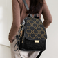 🎒Women's Black Large Capacity Sparkling Rhinestone & Geometric Print Backpack✨