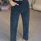 🔥Jeans met rechte pijpen en strass-steentjes