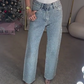🔥Jeans met rechte pijpen en strass-steentjes