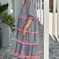 🤩Sweet and Fresh Plaid Color-Block Cake Ruffle Dress