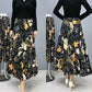 Women's Fashion High Waist Floral Pleated Long Skirt