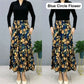 Women's Fashion High Waist Floral Pleated Long Skirt