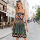 ⭐Boho Printed Strapless Mini Dress