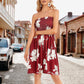 ⭐Boho Printed Strapless Mini Dress