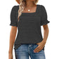 🔥Women's Striped Print Square Neck T-Shirt