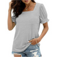 🔥Women's Striped Print Square Neck T-Shirt