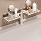 Walnut Suction Cup Bathroom Shelf
