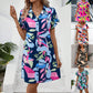 ✨Women's Fashion Floral Print Short Sleeve Shirt Dress