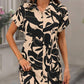 ✨Women's Fashion Floral Print Short Sleeve Shirt Dress